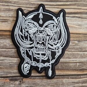 Motorhead Warpig Snaggletooth Skull Heavy Metal Iron On Patch